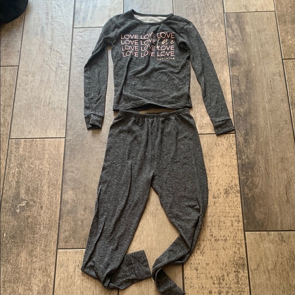 Other - Danskin Girls Gray Love Print Pajama Set
